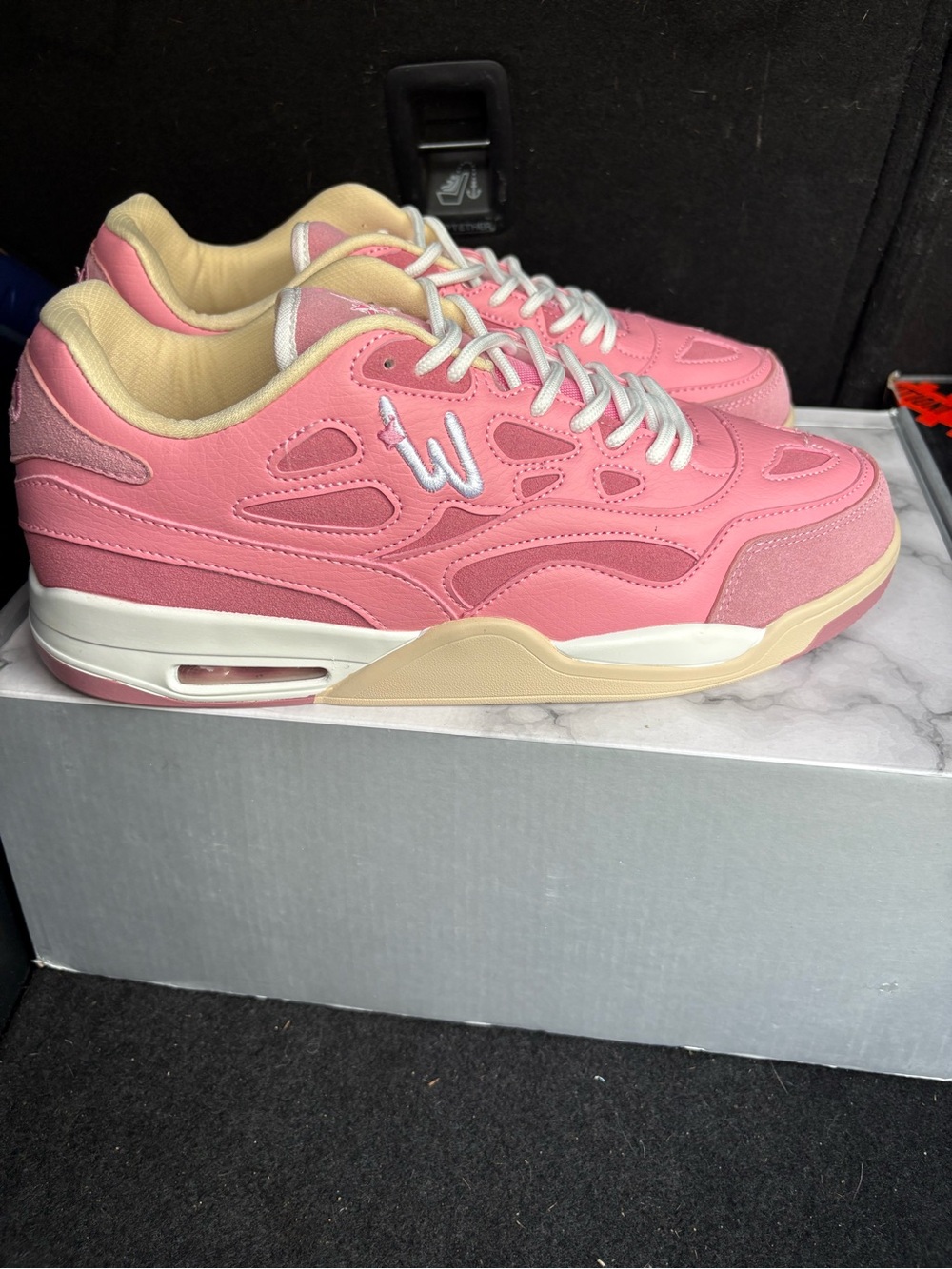 Abrand Pink and Cream Low-Top Men's Sneakers